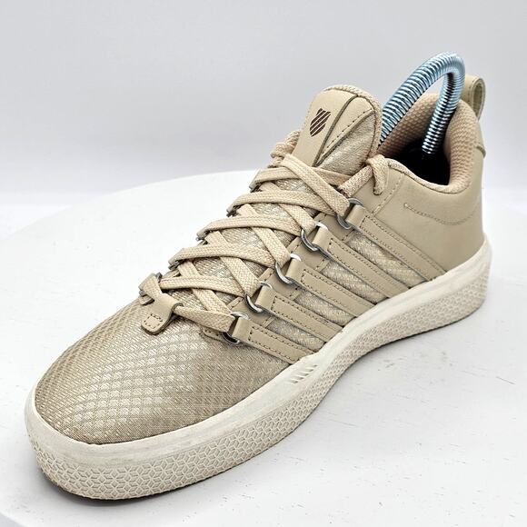 K-Swiss Donovan Woven Tennis Shoes, Women's 6.5, Beige Metallic Lace-Up Sneakers - Picture 3 of 6